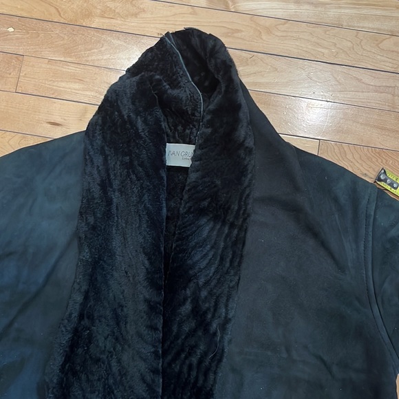 Ivan Grundahl genuine leather shearling long coat - Picture 13 of 15